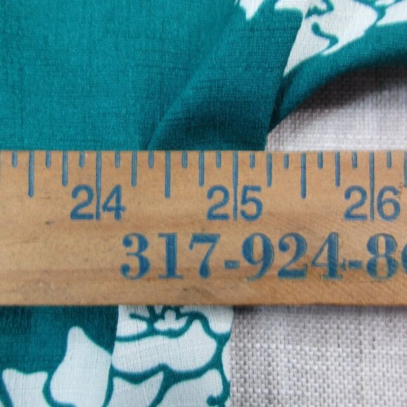 Jaclyn Smith Blouse Top Womens XL Teal Palm Leaf Print Short Sleeve Round Neck - Picture 7 of 7